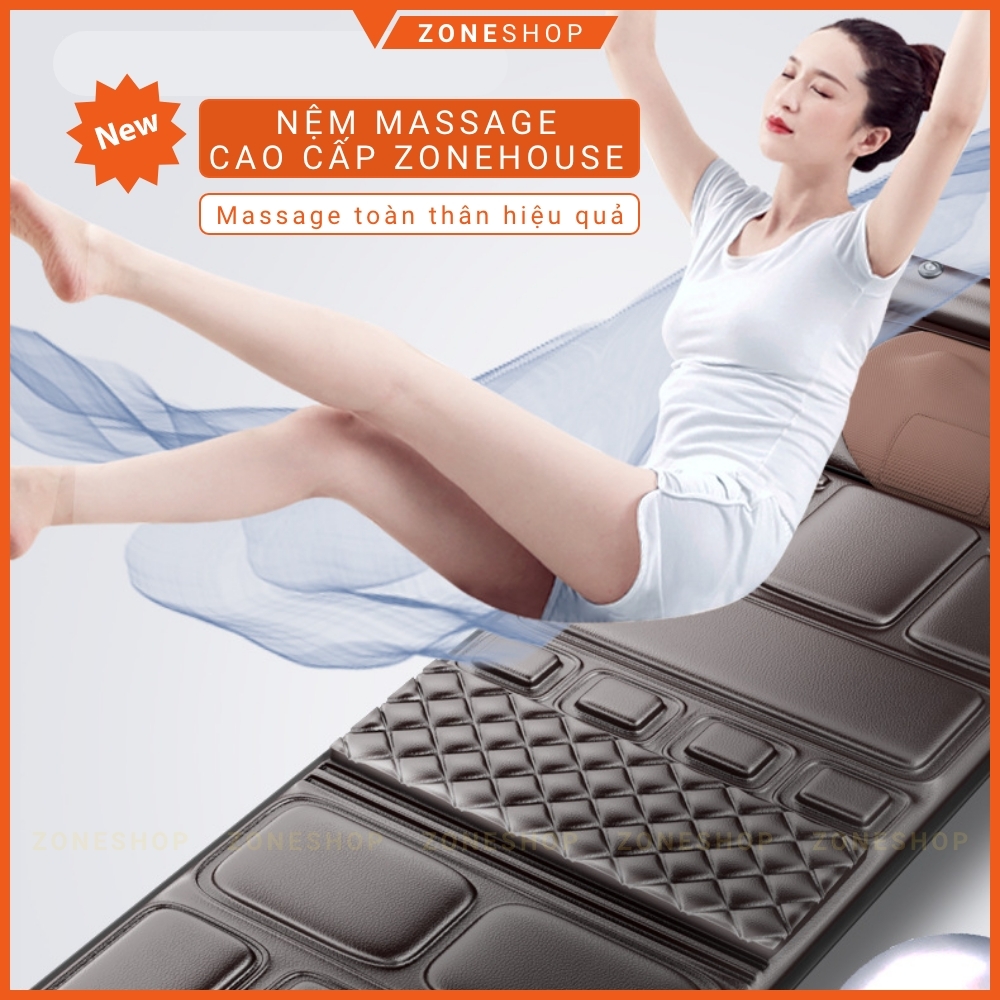 Nệm massage toàn thân công nghệ Nhật Bản ZONEHOUSE, đệm massage đa điểm toàn thân, đầu, vai, cổ, lưng, chân [ZONESHOP]