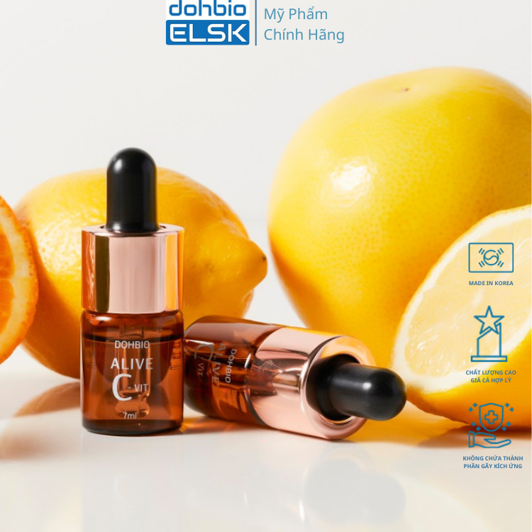 Serum Vitamin C Dohibio Elsk, tinh chất C làm đẹp da, nhập khẩu Hàn Quốc, bộ sản phẩm 2 chai