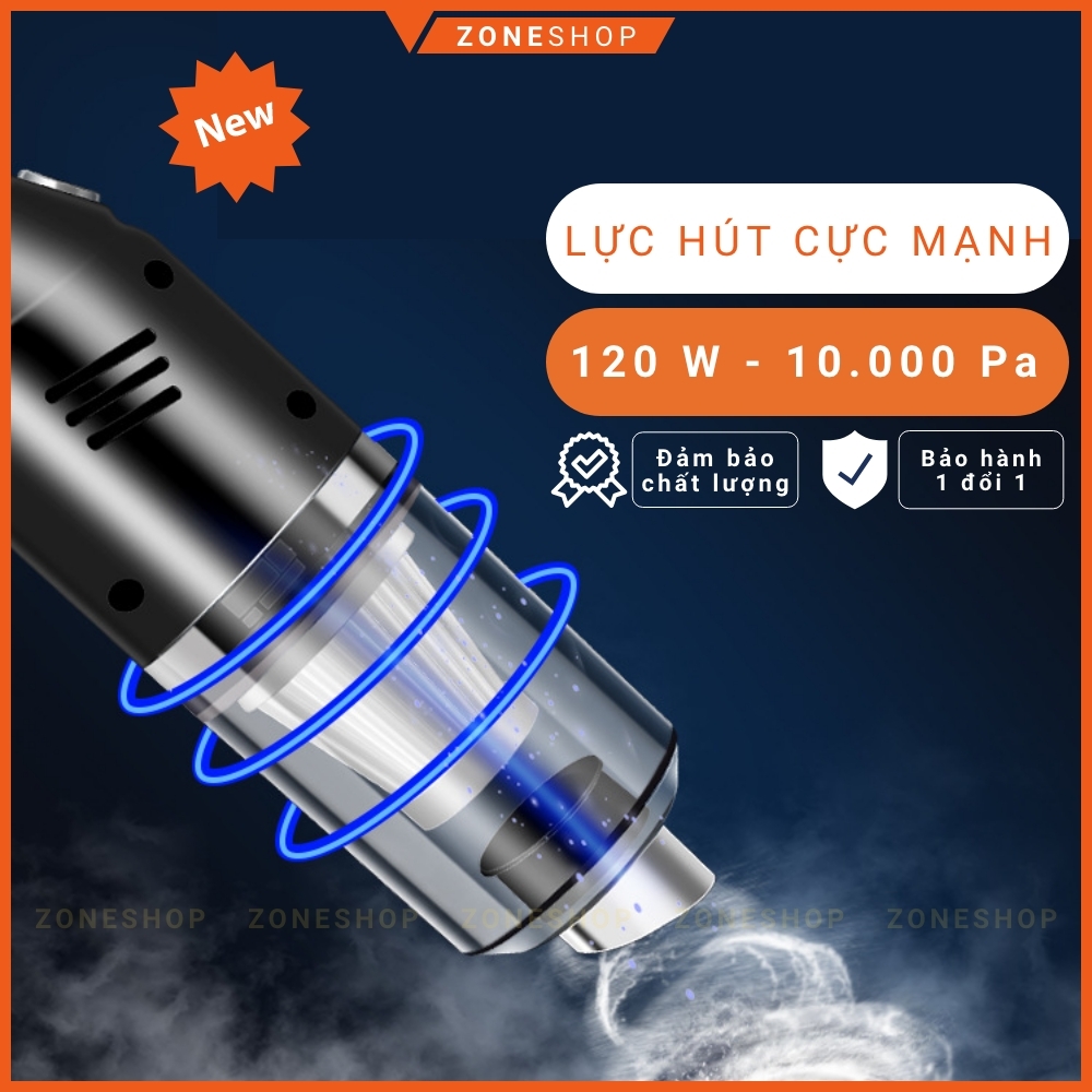 Máy hút bụi cầm tay mini ZONEHOUSE, sạc không dây đa năng lực hút siêu mạnh sử dụng hút bụi ô tô, bụi giường [ZONESHOP]