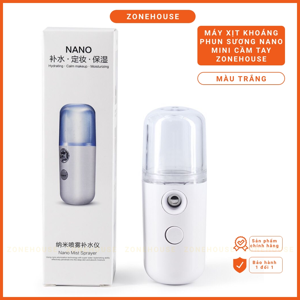 Máy Xịt Khoáng Phun Sương Tạo Ẩm Nano Mini Cầm Tay ZONEHOUSE, Chăm Sóc Da, tạo ẩm cho da, chính hãng