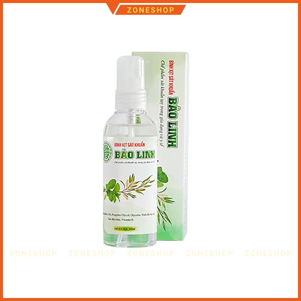 Nước rửa tay Sát Khuẩn Tinh Dầu Dưỡng Ẩm Bảo Linh 100ml - Chiết xuất từ các dược liệu thiên nhiên, an toàn [ZONESHOP]