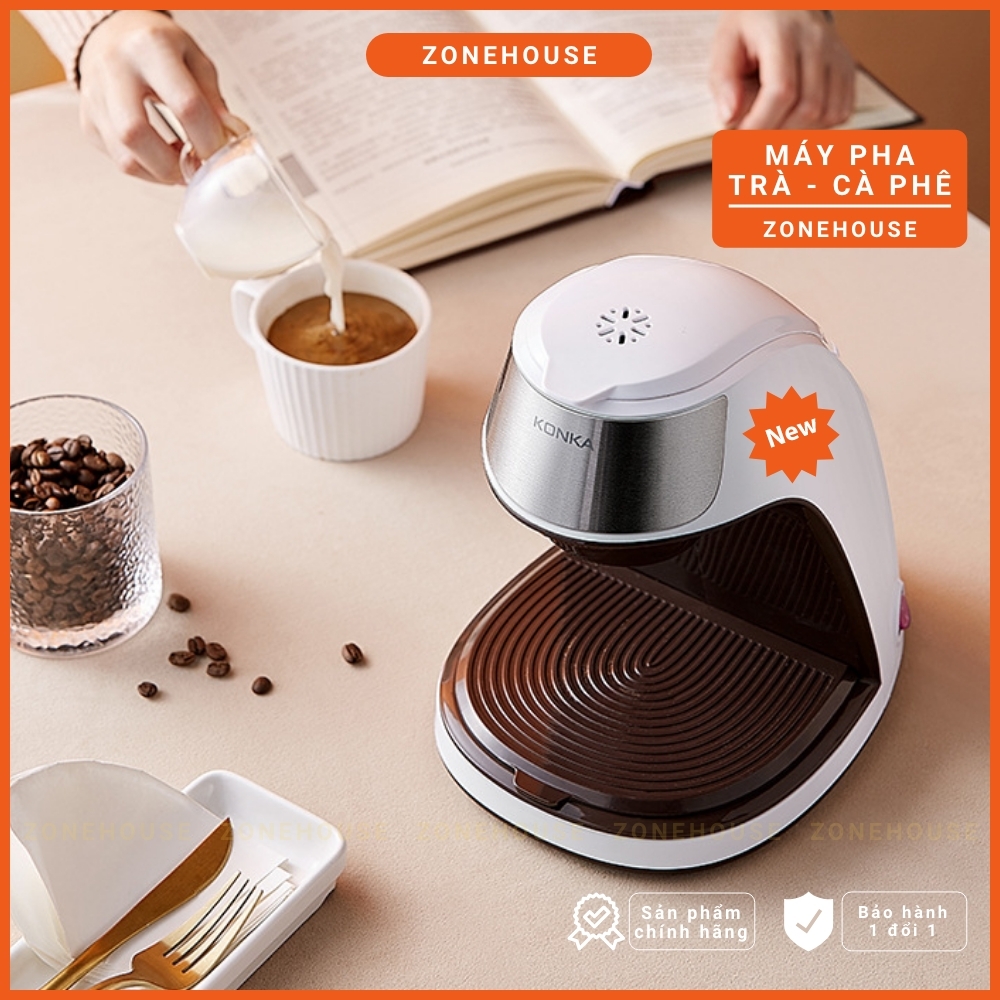 Máy pha cà phê, pha trà Konka ZoneHouse, Máy pha cafe trà mini gia đình tiện dụng và đẳng cấp chính hãng [ZONESHOP]