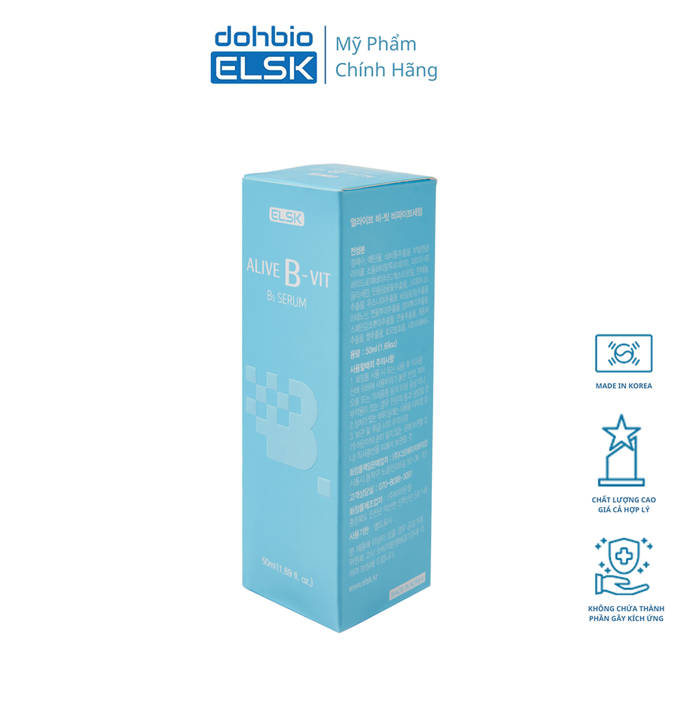 Serum B5 DOHBIO Elsk Alive B-vit 50ml, nhập khẩu Hàn Quốc, chăm sóc da, tinh chất B5 dành cho mọi làn da