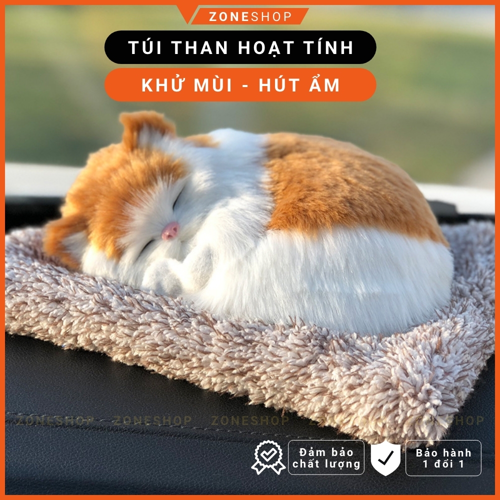 Thú bông than hoạt tính khử mùi, túi than tre lọc không khí hút ẩm trang trí taplo ô tô, xe hơi, bàn làm việc Zone Shop