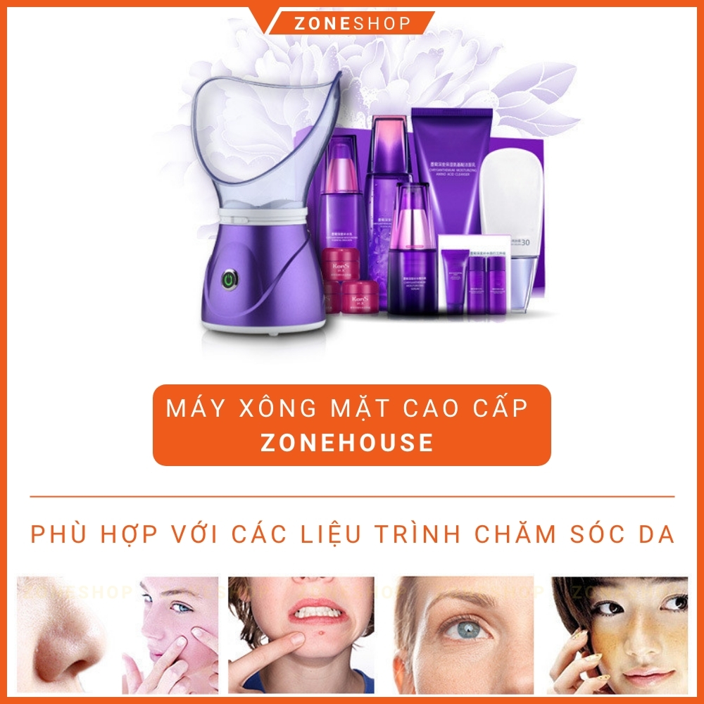 Máy xông mặt ZONEHOUSE, thế hệ mới, phun sương Nano, xông hơi nóng massage mặt cao cấp chính hãng [ZONESHOP]