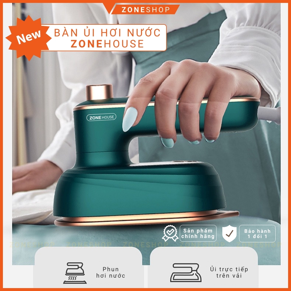 Bàn Ủi Hơi Nước Mini Cầm Tay ZoneHouse, bàn ủi 2 trong 1, ủi trực tiếp,hơi nước, bàn là mini thuận tiện du lịch ZONESHOP