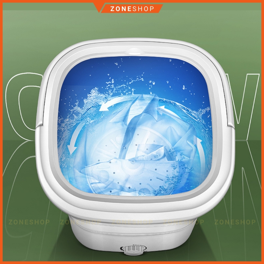 Máy giặt mini gấp gọn ZoneHouse Yangzi chính hãng, gấp gọn thông minh, vắt khô và khử trùng UV, CN Blue Ag [ZONESHOP]
