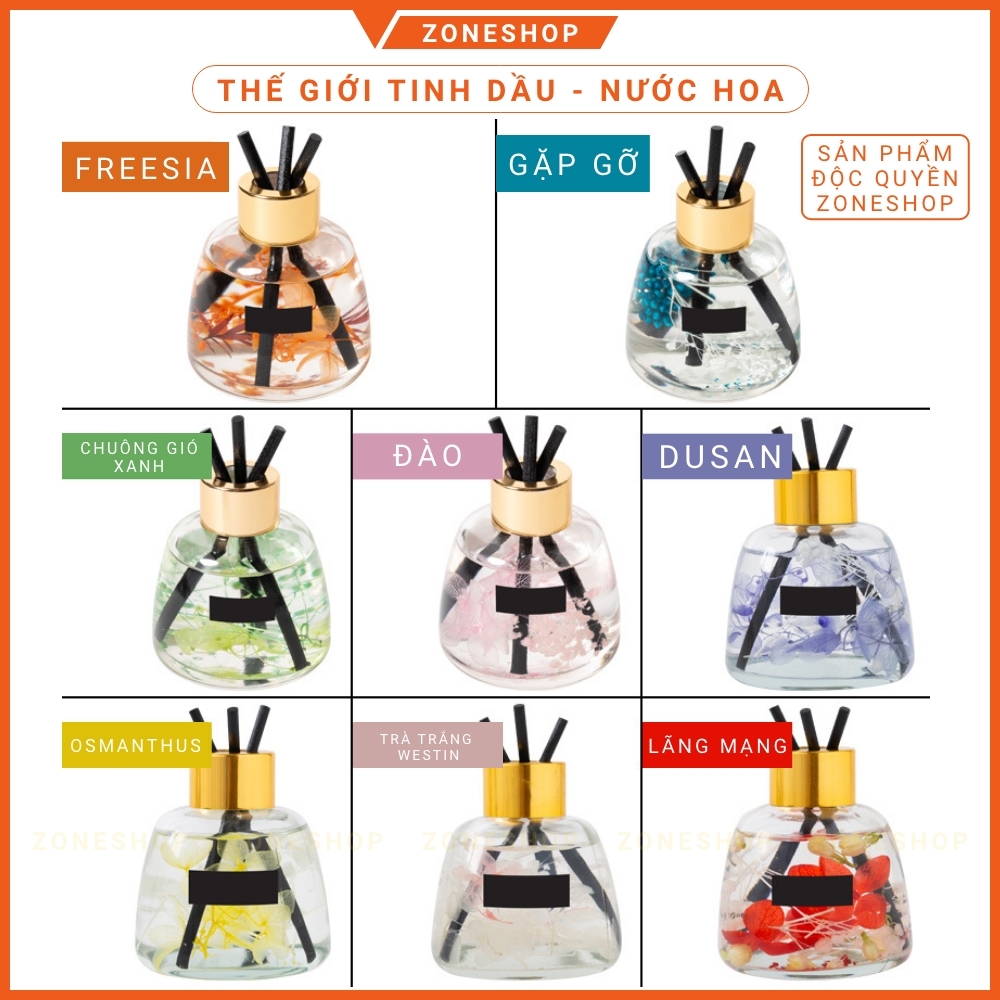 Nước hoa ô tô, nước hoa thơm phòng ZONESHOP, tinh dầu thơm 8 mùi độc quyền, mùi thơm đẳng cấp, hoàn toàn tự nhiên