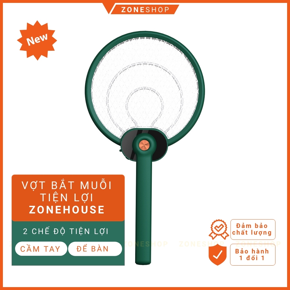 Vợt muỗi để bàn ZONEHOUSE tiện lợi, tự động kiêm đèn bắt muỗi 2 in 1, sạc tích điện, đèn bắt muỗi thông minh  [ZONESHOP]