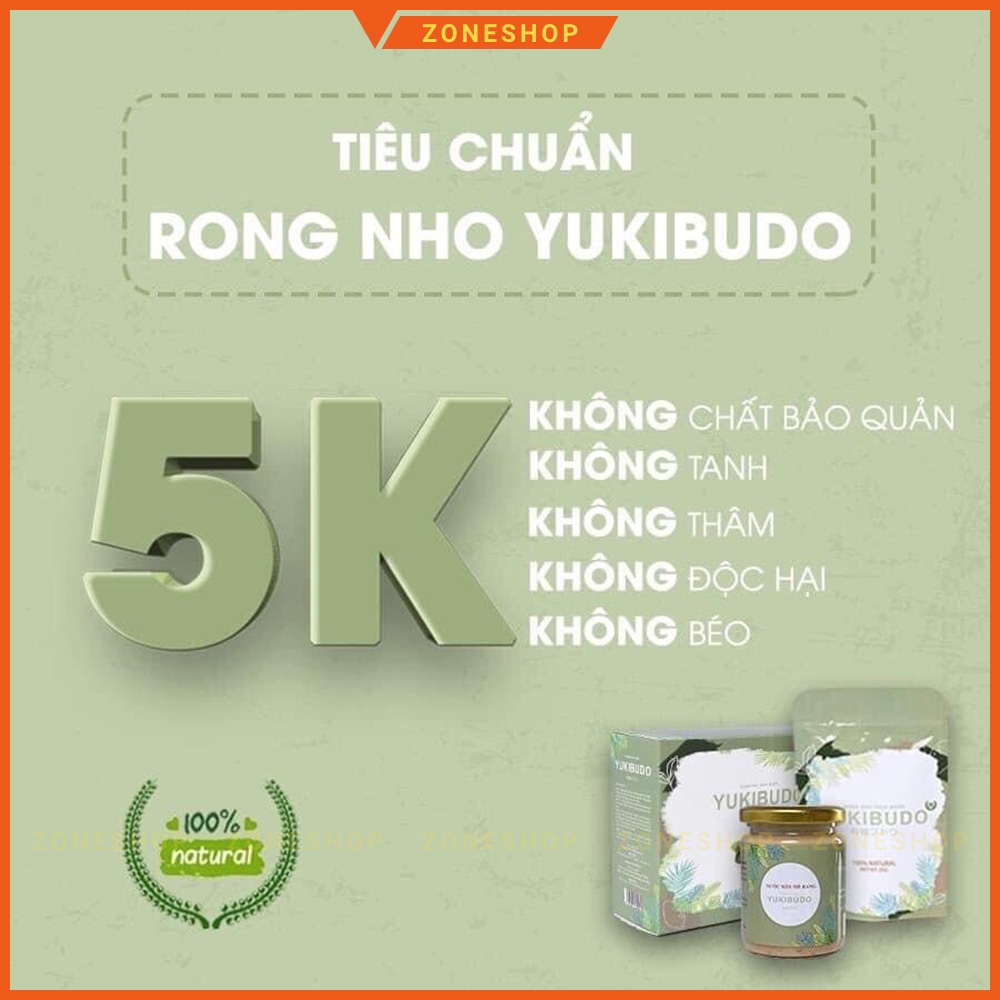 [NEW] Rong nho tách nước YUKIBUDO [GÓI LẺ] tặng nước xốt mè rang - Rong nho CN Nhật Bản Yukibudo [ZONESHOP]