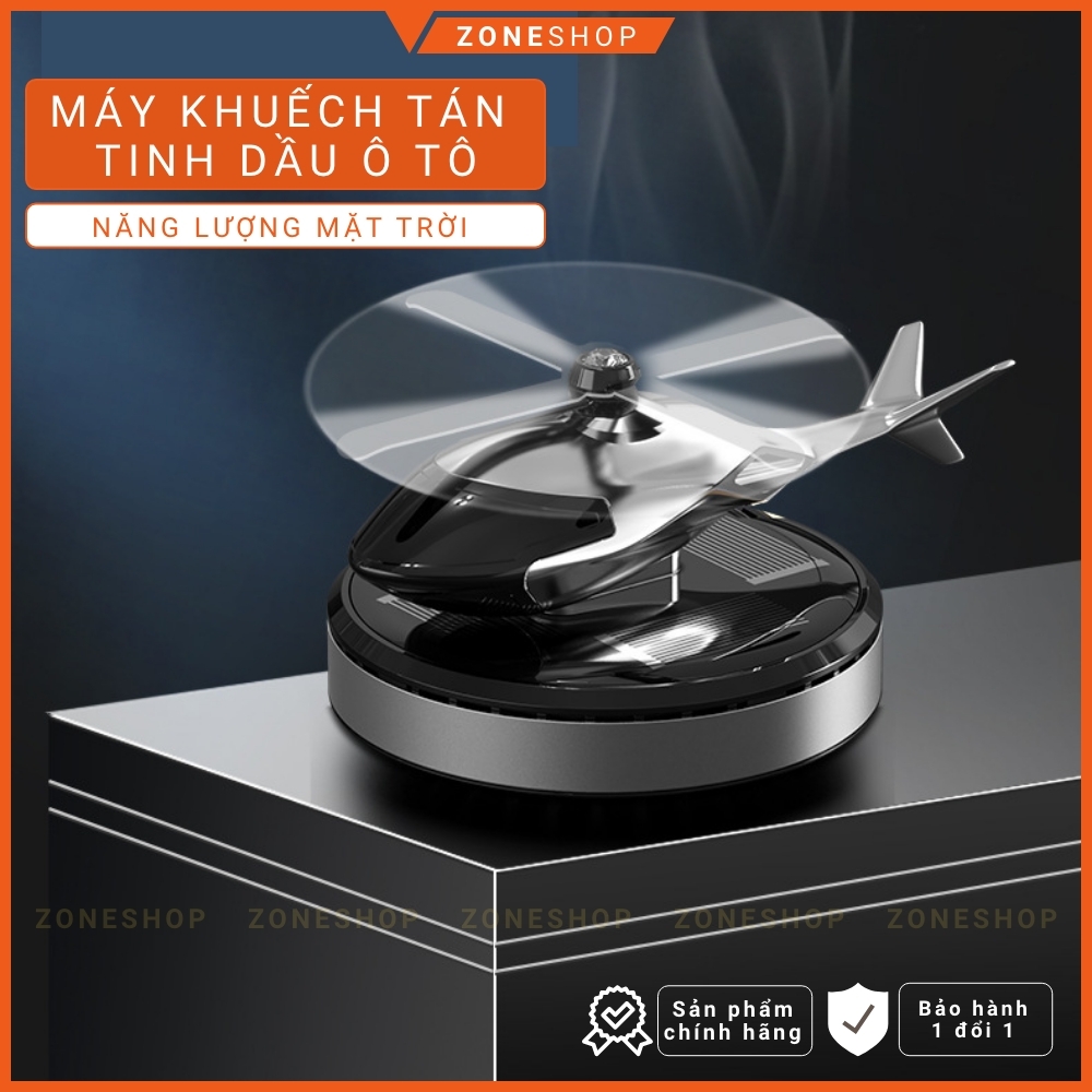 NƯỚC HOA Ô TÔ Năng Lượng Mặt Trời ZONEHOUSE hình Máy Bay Trực Thăng, Tặng Kèm Tinh Dầu Thơm [ZONESHOP]