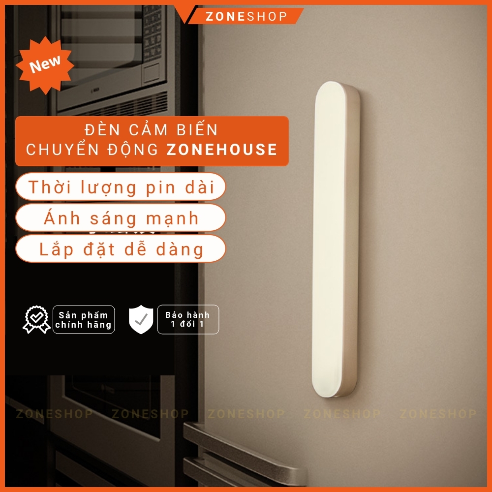 Đèn Led Cảm ứng Chuyển Động ZONEHOUSE Không Dây, Đèn cảm biến Thông Minh Gắn tủ quần áo, tủ bếp, Cầu Thang ZONESHOP