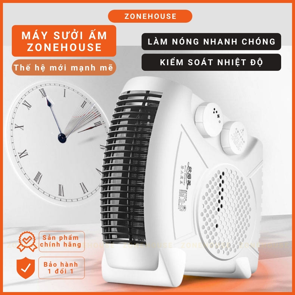 Quạt sưởi ấm ZoneHouse - HinBeauty, làm ấm nhanh, chống giật, chống bỏng, máy sưởi ấm mini cao cấp, chuyên dụng tắm bé