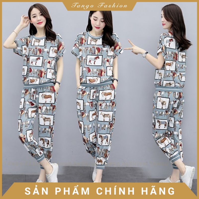 Đồ bộ mặc nhà nữ, Set bộ đi chơi, Đồ bộ thun thể thao hiện đại trẻ trung theo phong cách Hàn Quốc [TANGO FASHION]