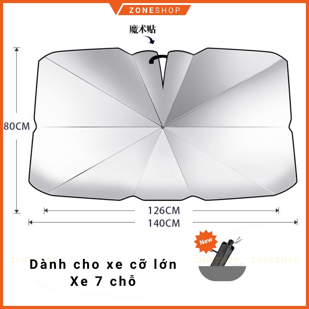 Ô che nắng kính lái xe hơi ZONECAR, dù che nắng kính lái ô tô đa năng, chống nắng và tia uv bảo vệ nội thất [ZONESHOP]