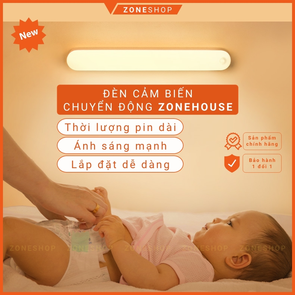 Đèn Led Cảm ứng Chuyển Động ZONEHOUSE Không Dây, Đèn cảm biến Thông Minh Gắn tủ quần áo, tủ bếp, Cầu Thang ZO