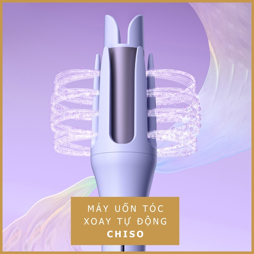 Máy uốn tóc xoăn tự động CHISO trục uốn 32mm công nghệ xoay 1 chạm, ion âm không làm hư tóc, phiên bản mới nhất