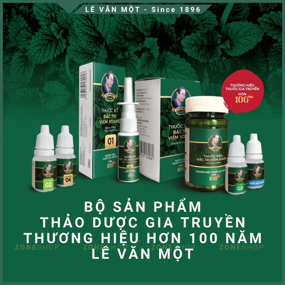 Thảo dược xịt họng gia truyền Lê Văn Một, khử khuẩn, giảm ho, đau kho rát họng, viêm họng cấp và mãn tính