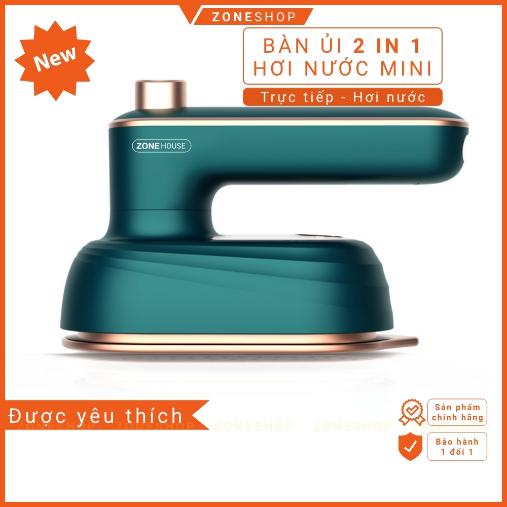 Bàn Ủi Hơi Nước Mini Cầm Tay ZoneHouse, bàn ủi 2 trong 1, ủi trực tiếp,hơi nước, bàn là mini thuận tiện du lịch ZONESHOP