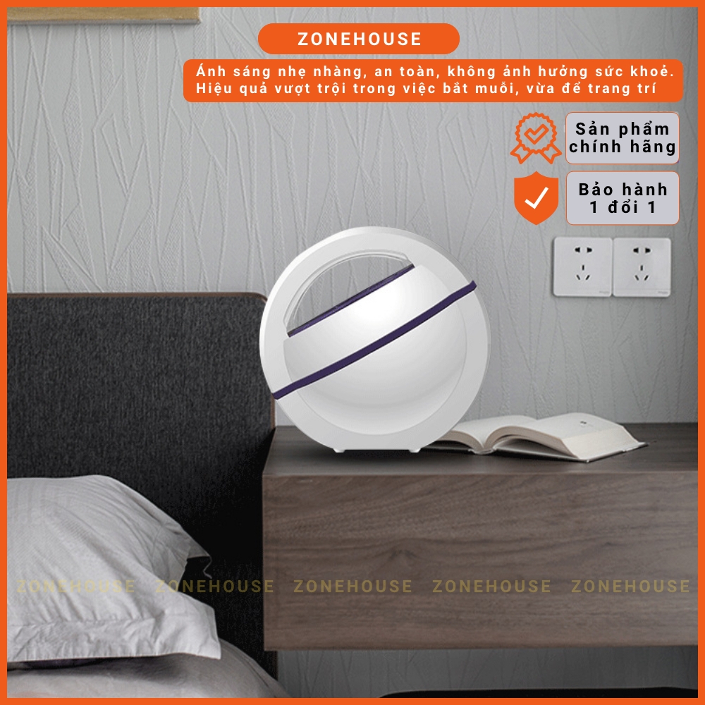 Đèn bắt muỗi hình quả cầu ZONEHOUSE, chất liệu cao cấp, xoay 360 độ, hiệu quả vượt trội, đèn bắt côn trùng