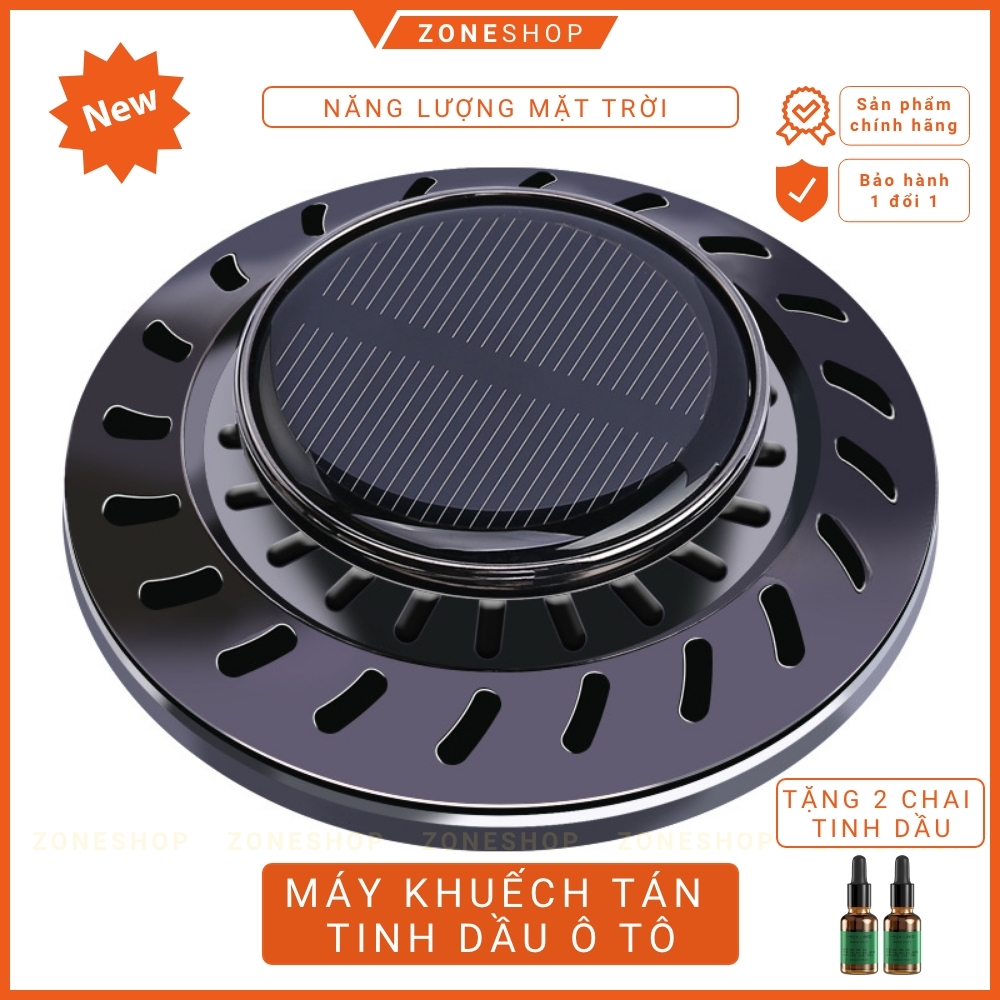 Máy khuếch tán tinh dầu nước hoa xe ô tô năng lượng mặt trời ZONEHOUSE, kiểu UFO, máy xoay toả hương tinh dầu [ZONESHOP]