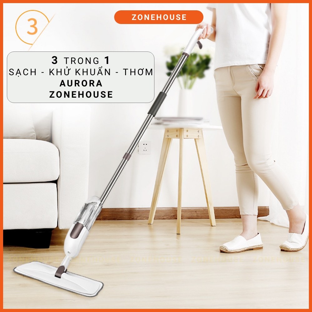 Cây Lau Nhà Xịt Nước Dạng Đứng Aurora ZoneHouse, Cây Lau Nhà Thông Minh, Cao Cấp, Tiện Lợi [Hàng Chính Hãng] ZONESHOP