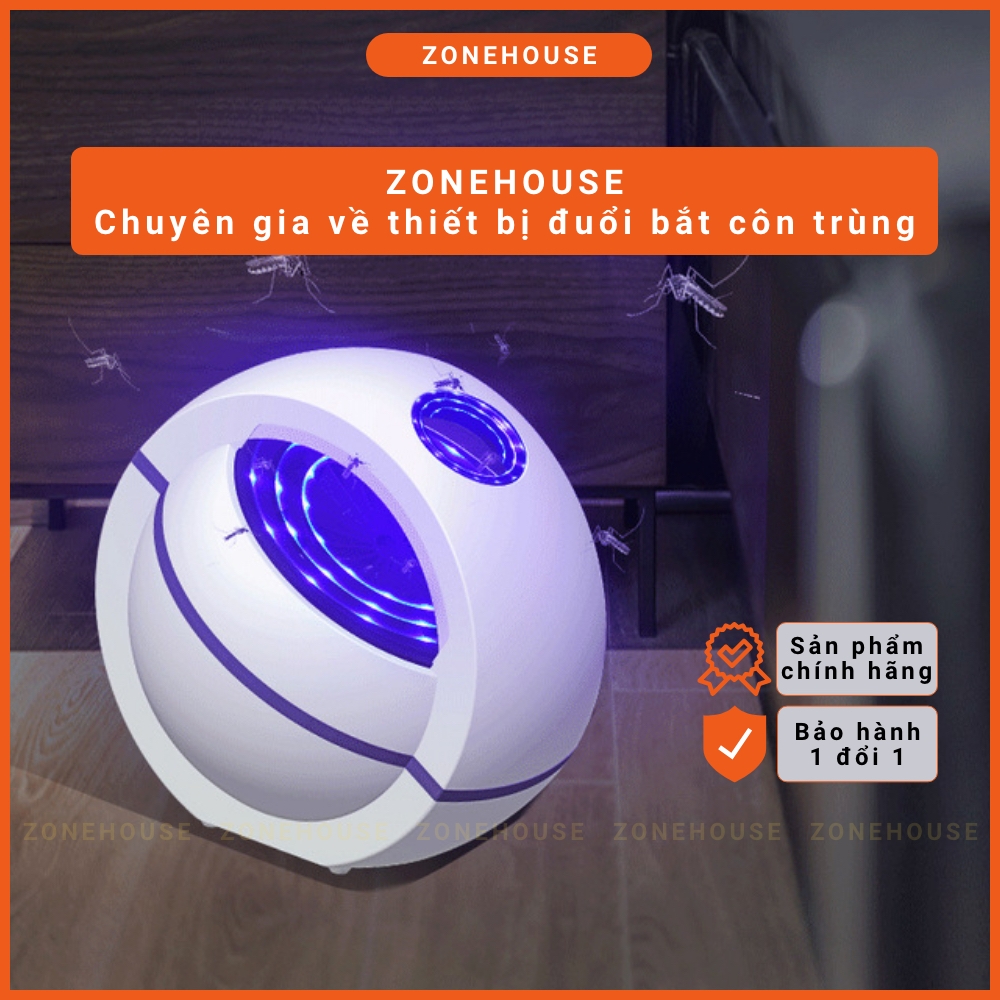 Đèn bắt muỗi hình quả cầu ZONEHOUSE, chất liệu cao cấp, xoay 360 độ, hiệu quả vượt trội, đèn bắt côn trùng