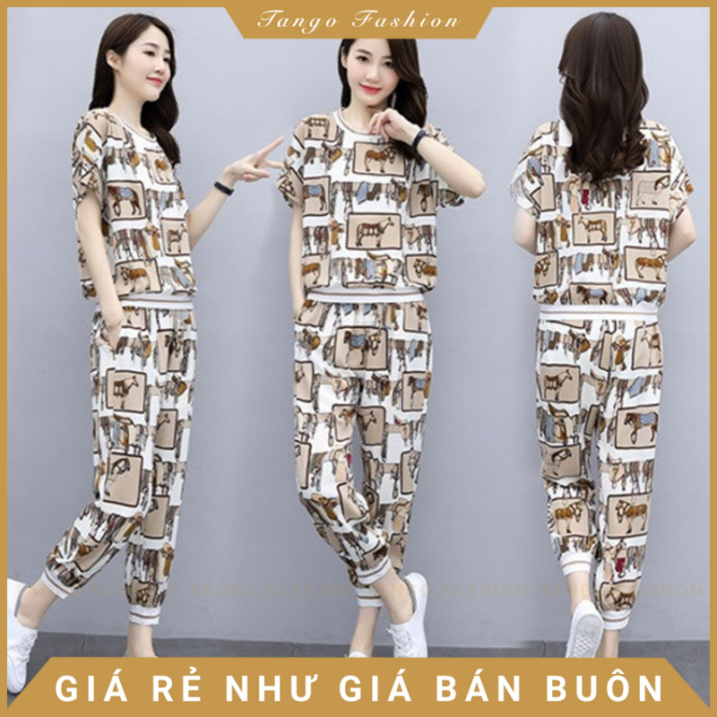 Đồ bộ mặc nhà nữ, Set bộ đi chơi, Đồ bộ thun thể thao hiện đại trẻ trung theo phong cách Hàn Quốc [TANGO FASHION]