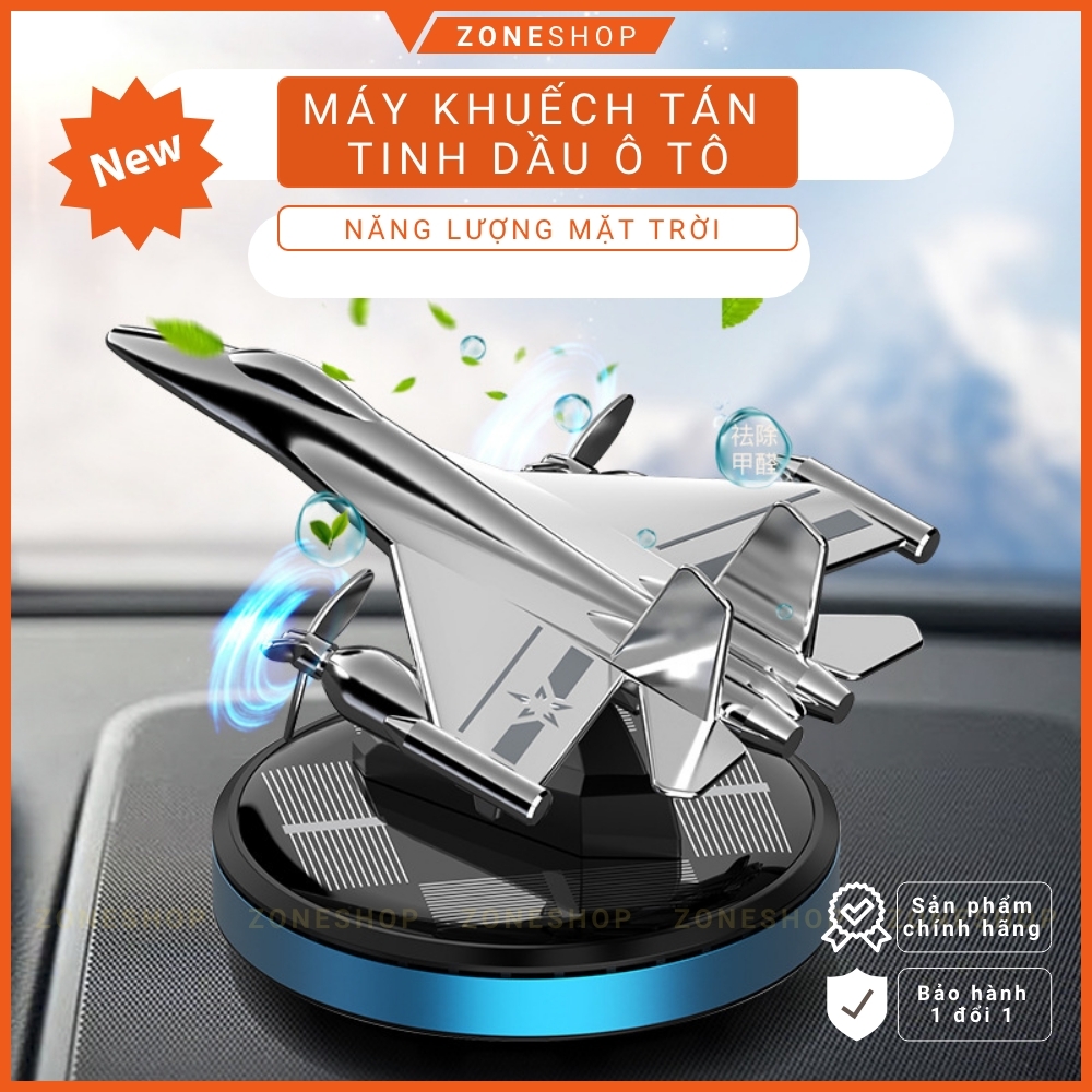 TINH DẦU Ô TÔ Năng Lượng Mặt Trời ZONEHOUSE hình Máy Bay Chiến Đấu, máy khuếch tán tặng kèm tinh dầu thơm [ZONESHOP]