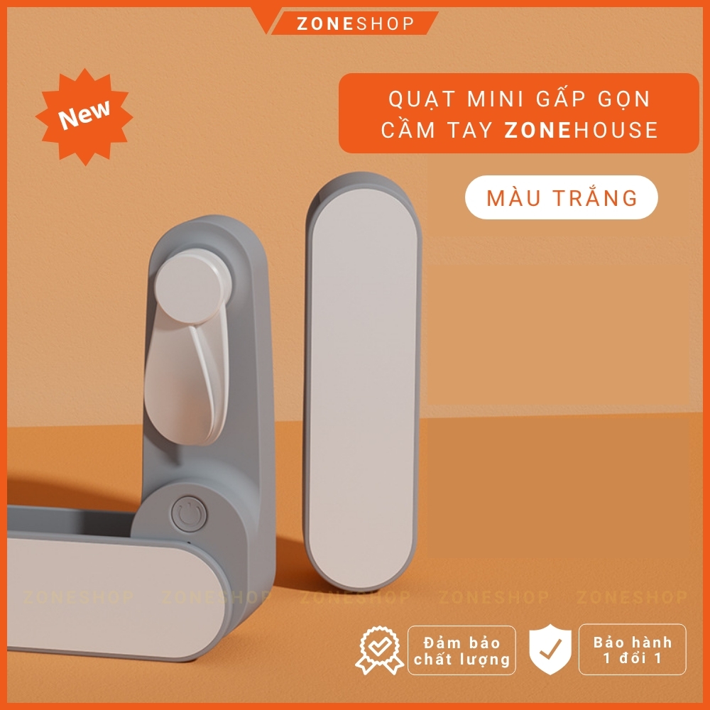 Quạt mini cầm tay gấp gọn sạc pin Xiaomi - ZoneHouse, 2 tốc độ gió, cổng USB, quạt cầm tay và để bàn tiện lợi [ZONESHOP]