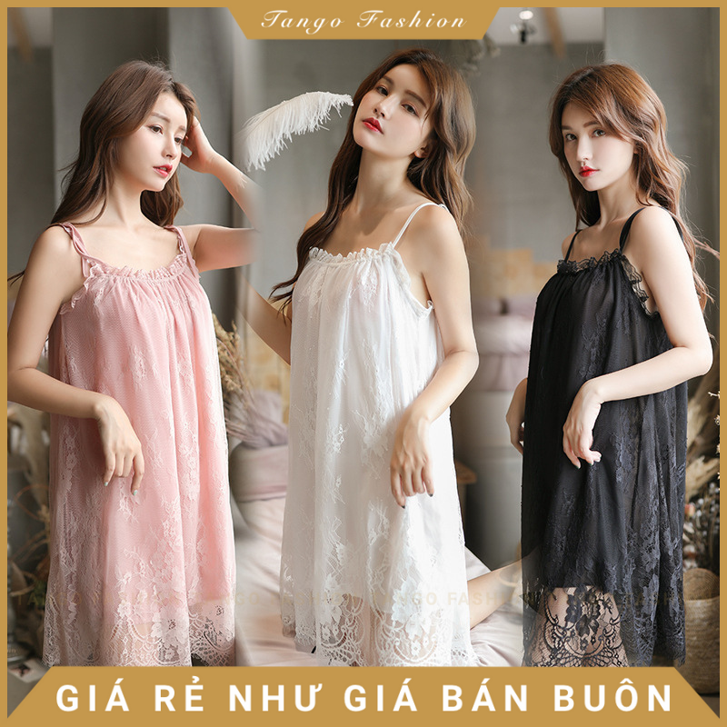 Đầm Ngủ Sexy - Váy Ngủ Ren Voan Ren Công Chúa 2 Lớp Cao Mềm Mát Mịn Quyến Rũ (Tặng ngay 1 quần lót lọt khe)