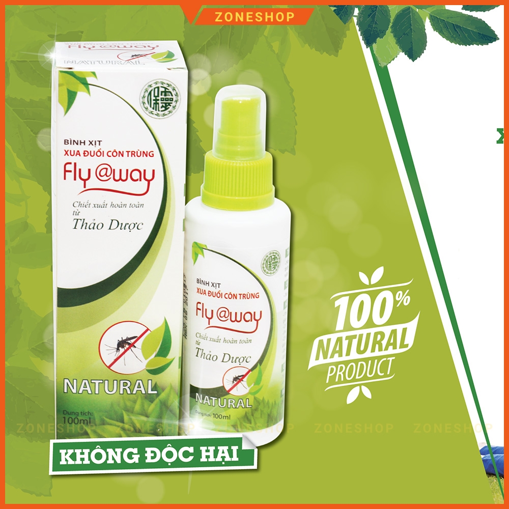 Bình Xịt Đuổi Muỗi Flyaway Bảo Linh 100ml - Chiết xuất hoàn toàn từ Thảo Dược, êm dịu da [ZONESHOP]