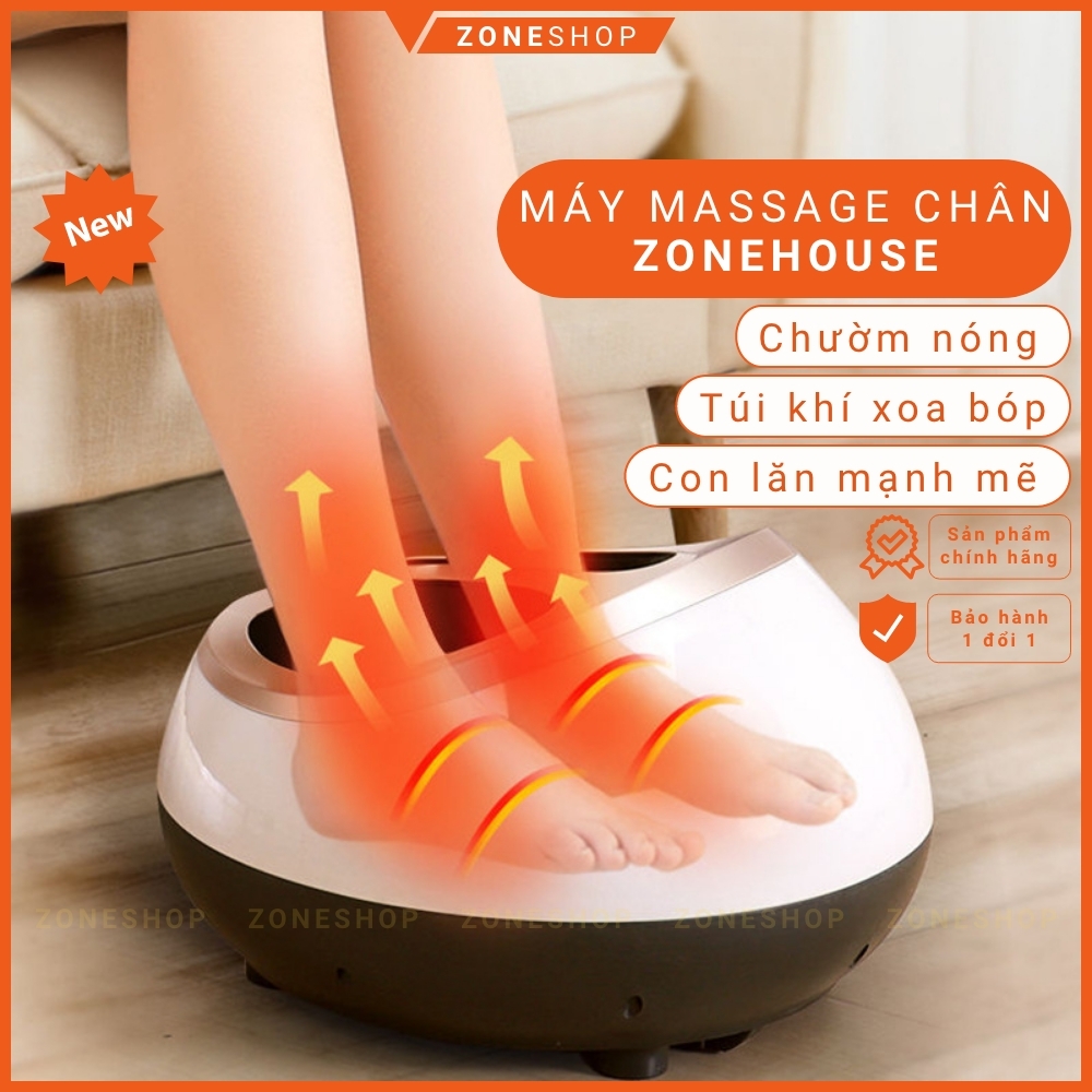 Máy massage chân bấm huyệt Xiaomi ZoneHouse, massage khô đa điểm, chườm nóng, túi khí xoa bóp chân - ZONESHOP