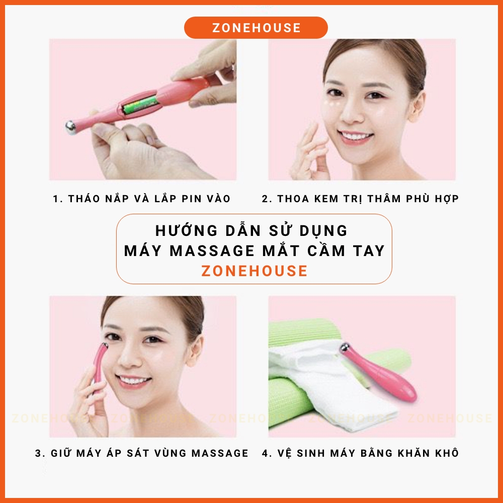 Máy massage mắt ZONEHOUSE chống lão hóa mờ quầng thâm, giảm bọng mắt, cải thiện vùng da quanh mắt