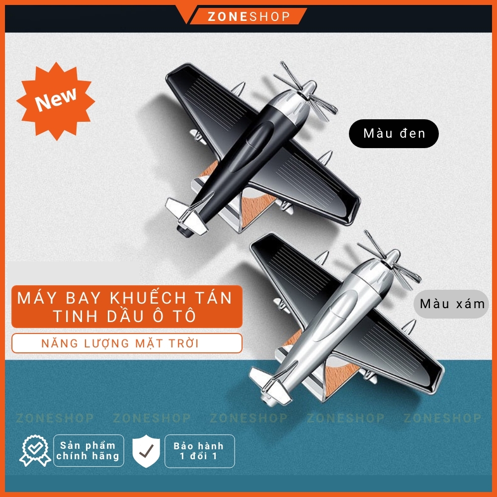 TINH DẦU Ô TÔ Năng Lượng Mặt Trời ZONEHOUSE hình Máy Bay Cổ Điển, máy khuếch tán tặng kèm tinh dầu thơm [ZONESHOP]