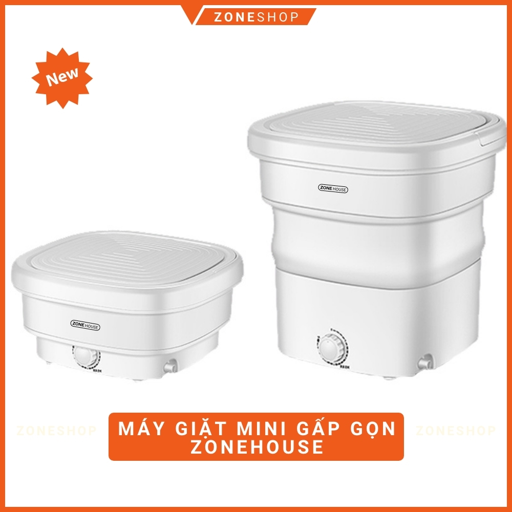 Máy giặt mini gấp gọn ZoneHouse Yangzi chính hãng, gấp gọn thông minh, vắt khô và khử trùng UV, CN Blue Ag [ZONESHOP]
