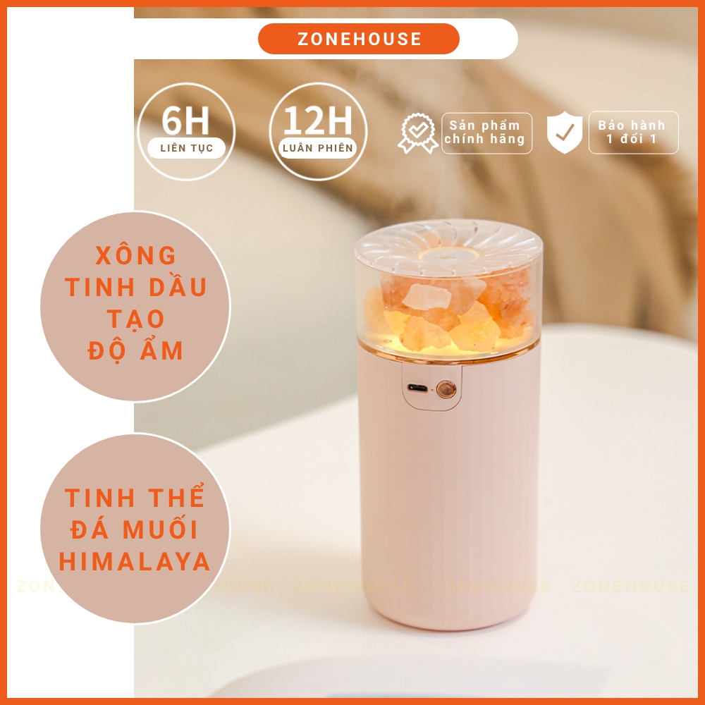 Máy xông tinh dầu đá muối Himalaya ZONEHOUSE, đá muối tự nhiên, đèn xông tinh dầu ô tô, văn phòng, nhà ở