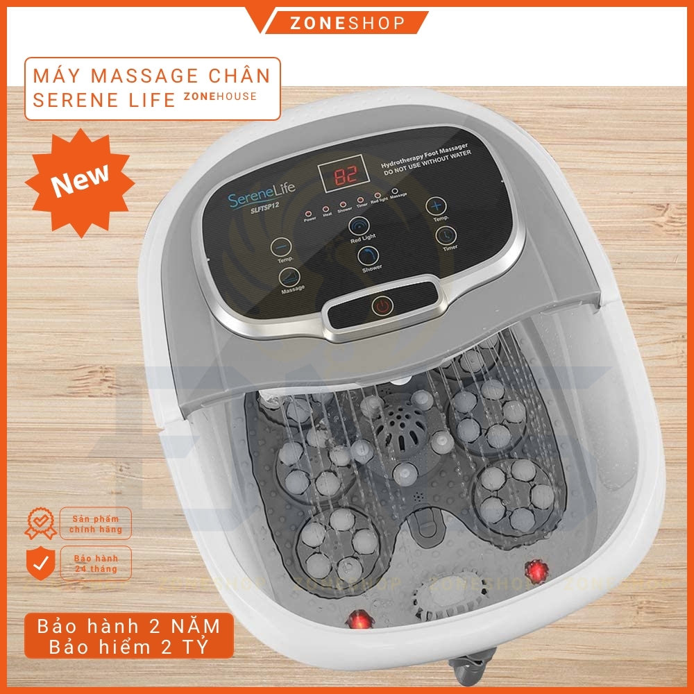 Máy Ngâm Massage Chân SereneLife SL12 ZoneHouse, bồn ngâm chân thông minh, con lăn tự động, Bảo hiểm 2 tỷ [ZONESHOP]