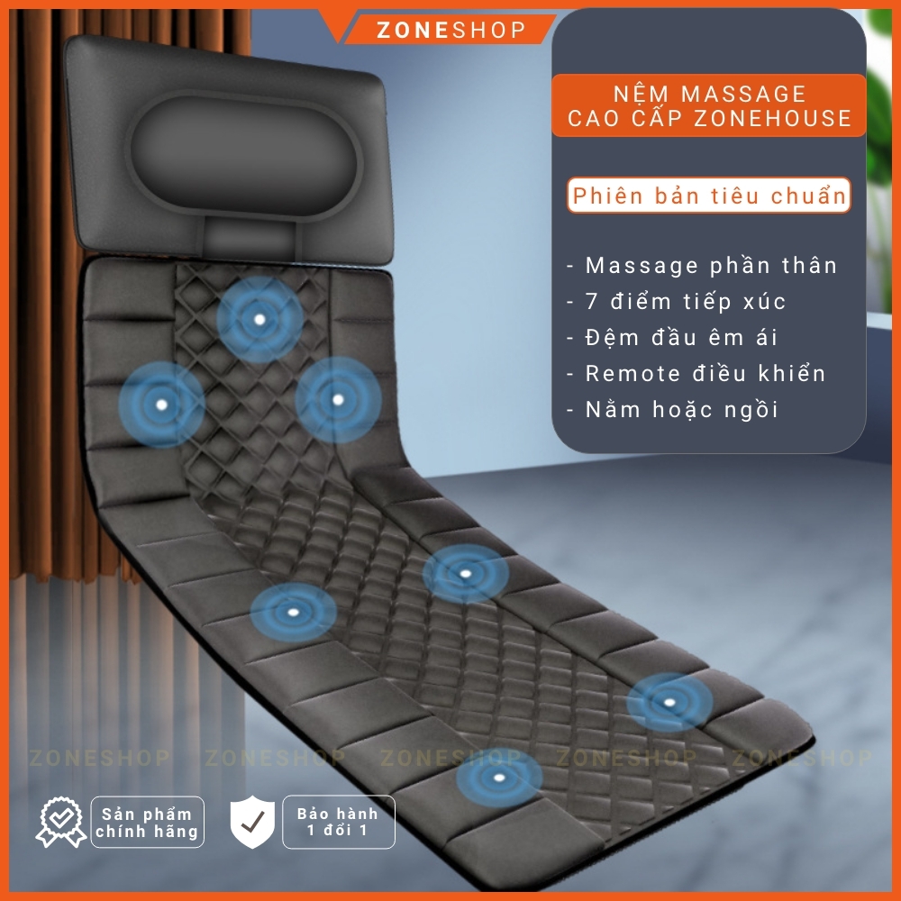 Nệm massage toàn thân công nghệ Nhật Bản ZONEHOUSE, đệm massage đa điểm toàn thân, đầu, vai, cổ, lưng, chân [ZONESHOP]