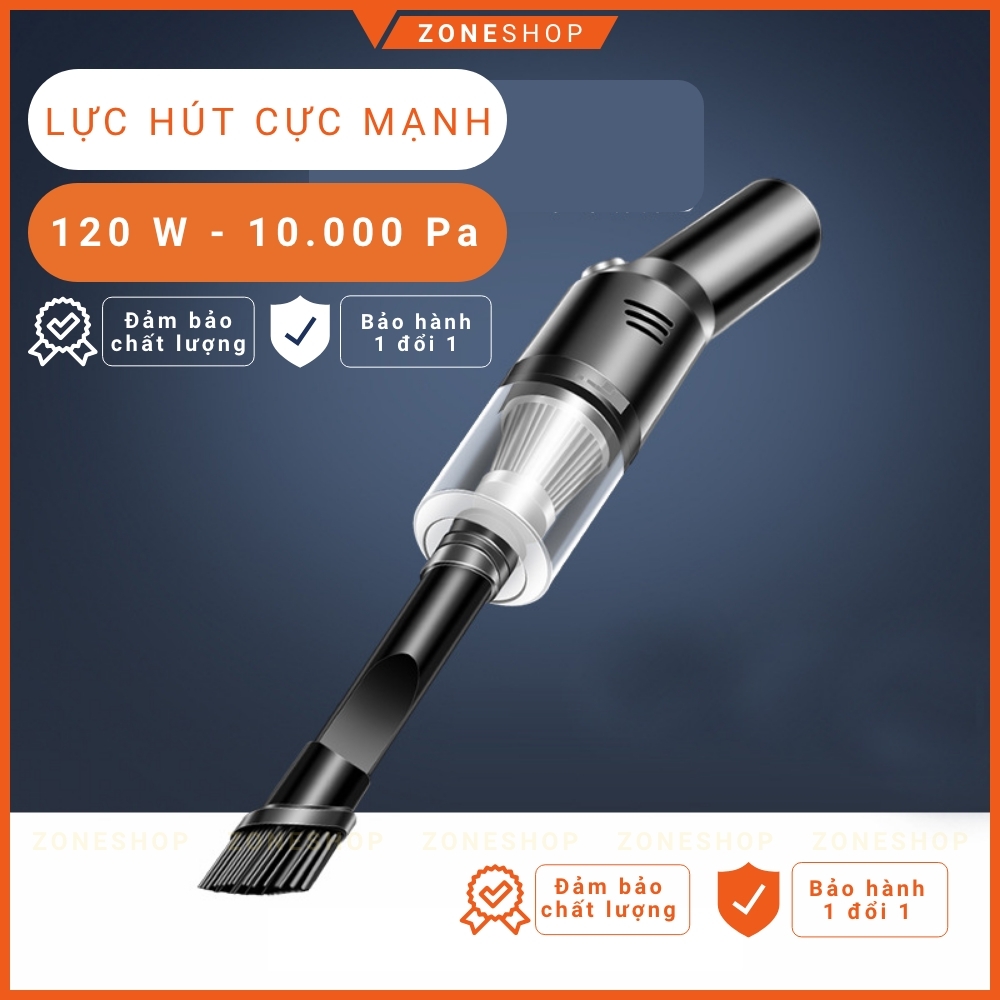 Máy hút bụi cầm tay mini ZONEHOUSE, sạc không dây đa năng lực hút siêu mạnh sử dụng hút bụi ô tô, bụi giường [ZONESHOP]