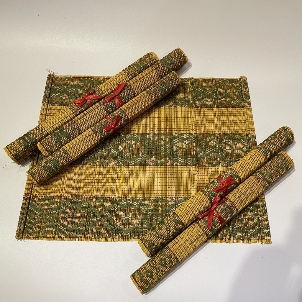 Tấm lót bàn ăn mành thổ cẩm cao cấp 30x40cm, miếng lót bàn ăn đẹp cho nhà hàng, gia đình, quán ăn