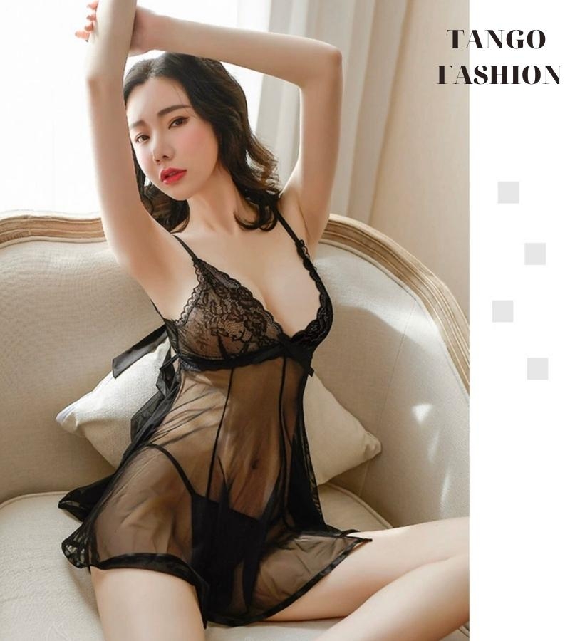 Váy ngủ sexy, đầm voan ren cao cấp thiết kế gợi cảm, tặng quần chíp G-string [TANGO FASHION]