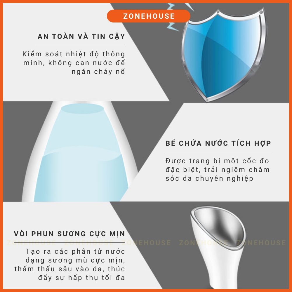 [CAO CẤP] Máy xông hơi mặt CUORUNG - ZONEHOUSE, máy xông hơi massage mặt cao cấp chính hãng Cuorung