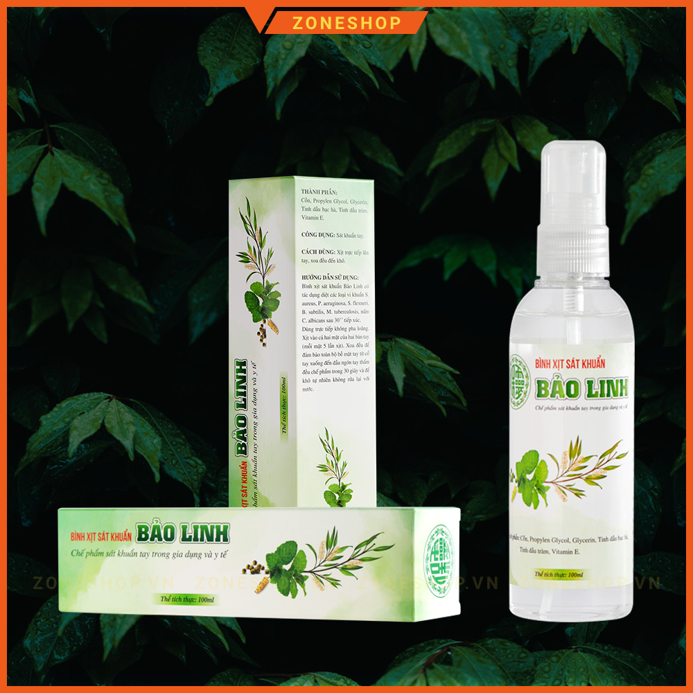 Bình Xịt Sát Khuẩn Tinh Dầu Bảo Linh 60ml - Hoàn toàn thiên nhiên, an toàn, tiện dụng [ZONESHOP]