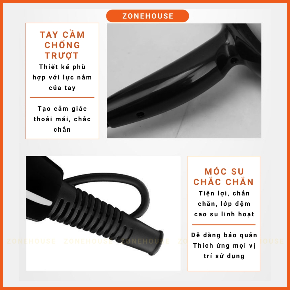 Máy Sấy Tóc Deliya - ZoneHouse, Công Suất Lớn 2200W Tặng Kèm 5 Phụ Kiện, máy sấy tạo kiểu tóc, bảo hành 1 đổi 1