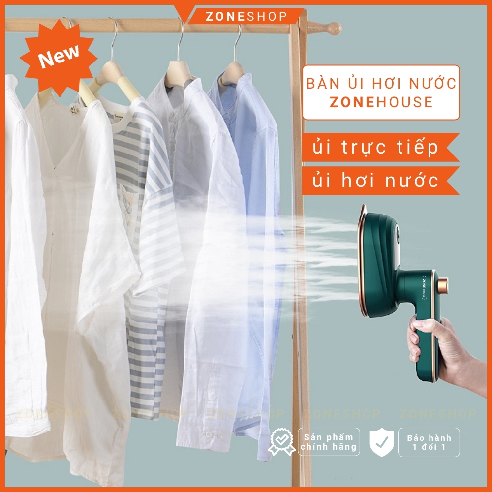 Bàn Ủi Hơi Nước Mini Cầm Tay ZoneHouse, bàn ủi 2 trong 1, ủi trực tiếp,hơi nước, bàn là mini thuận tiện du lịch ZONESHOP