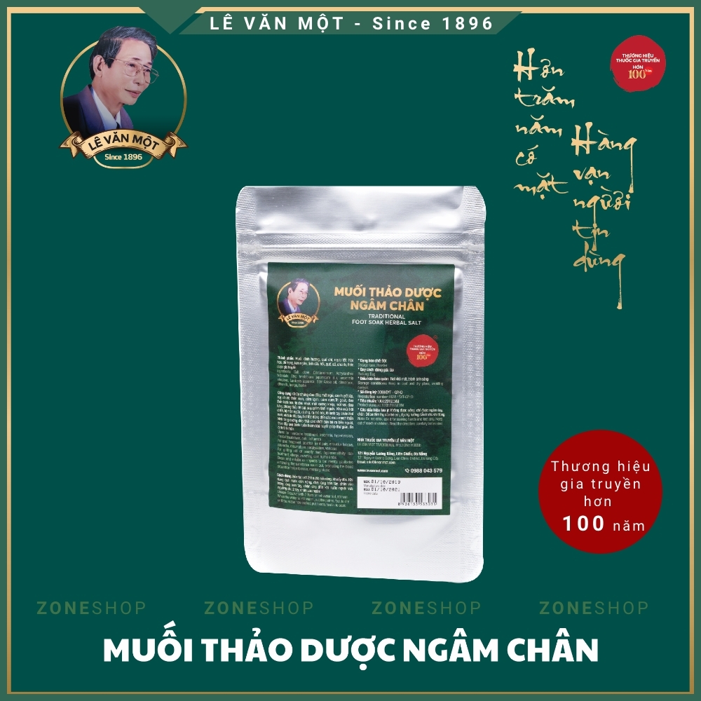 Muối ngâm chân thảo dược Lê Văn Một, thảo dược ngâm chân khử mùi hôi chân, tuần hoàn khí huyết giúp thư giãn