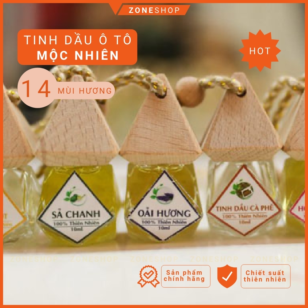 Tinh dầu treo xe ô tô Mộc Nhiên có chứng nhận, 14 mùi hương thơm, phân phối giá sỉ tại ZONESHOP