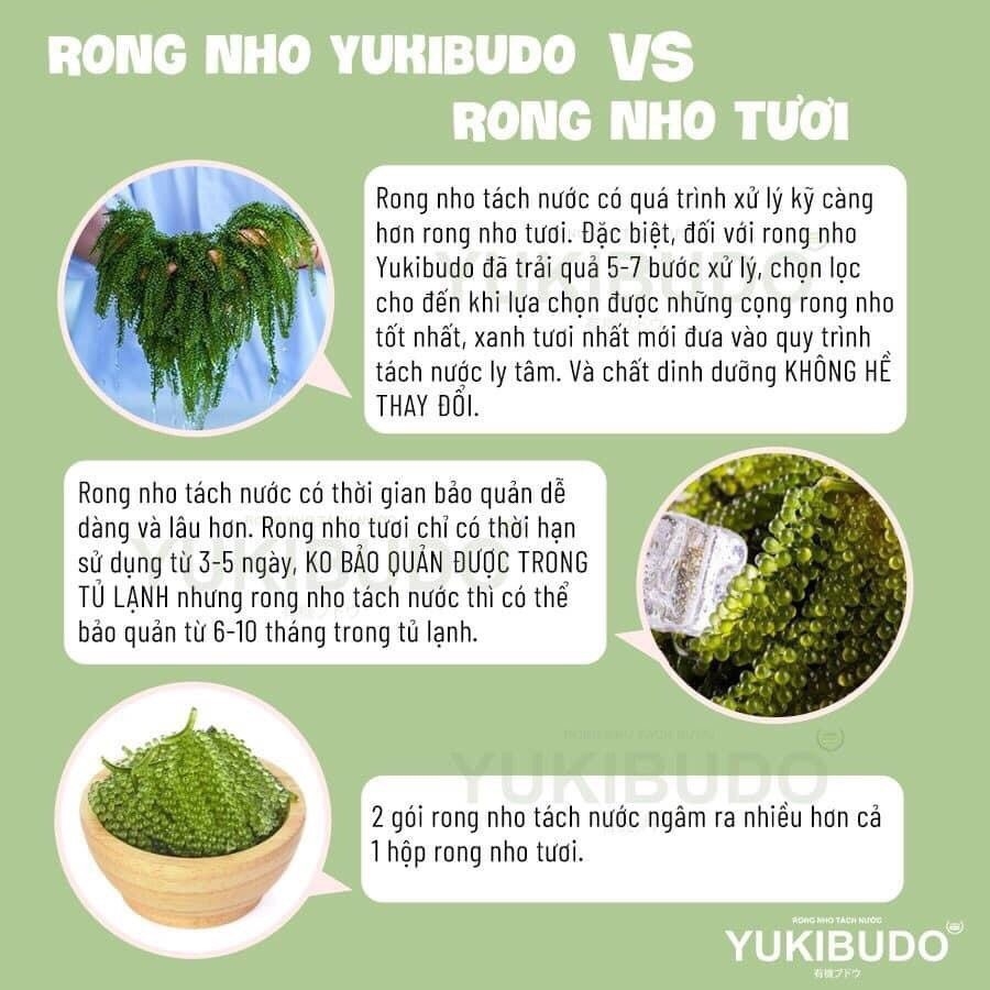 Rong nho tách nước YUKIBUDO túi 25 g [CHÍNH HÃNG], rong nho tách nước Công nghệ Nhật Bản, hoàn toàn tự nhiên 100%
