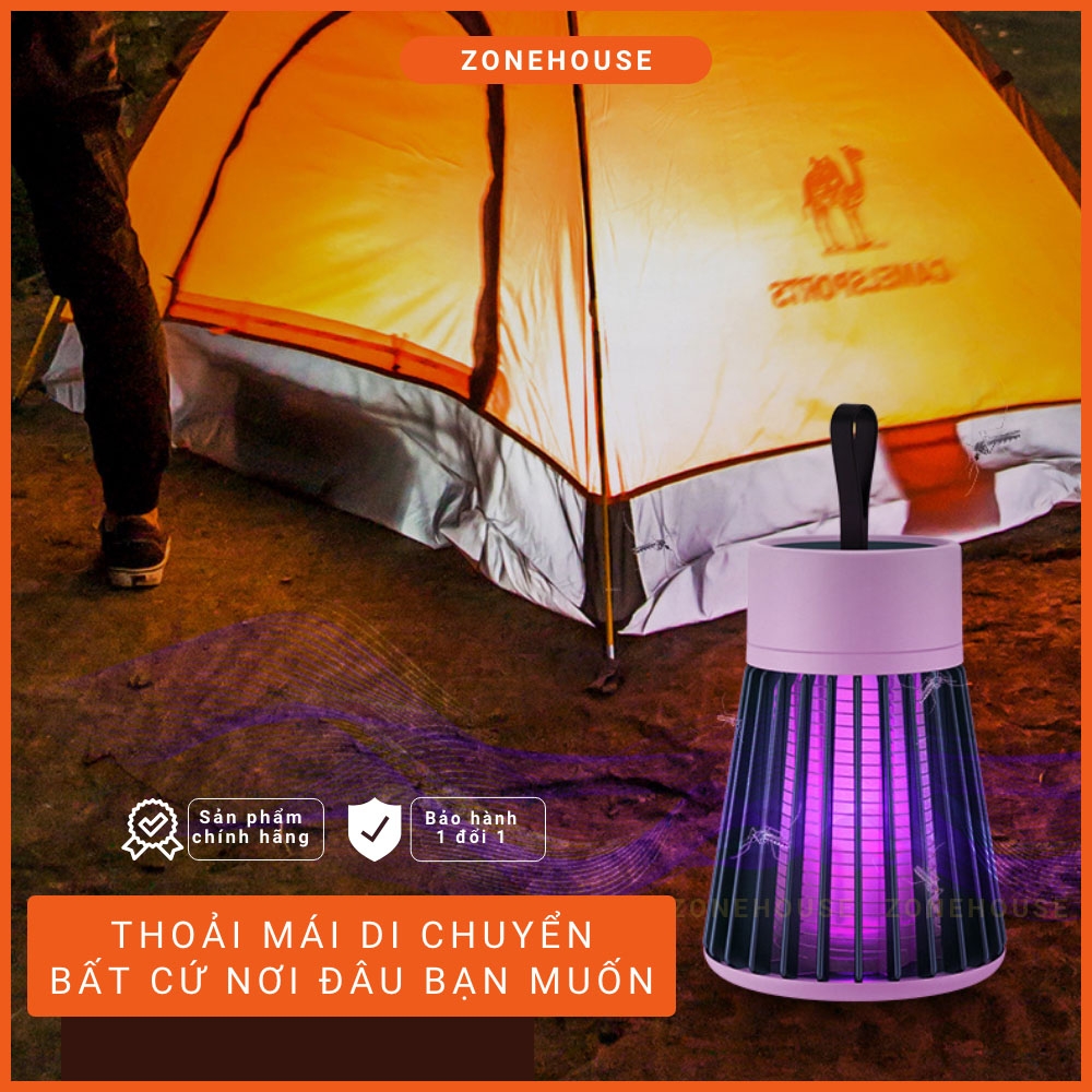 Đèn bắt muỗi thông minh Electric S thế hệ mới nhất - Đèn bắt muỗi di động + kèm dây sạc, máy bắt muỗi ZONEHOUSE